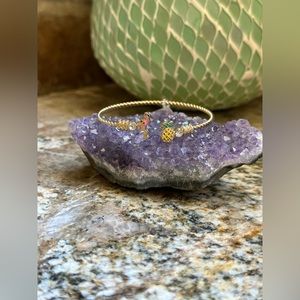 Gold Pineapple Flamingo Rope Rhinestone Bracelet